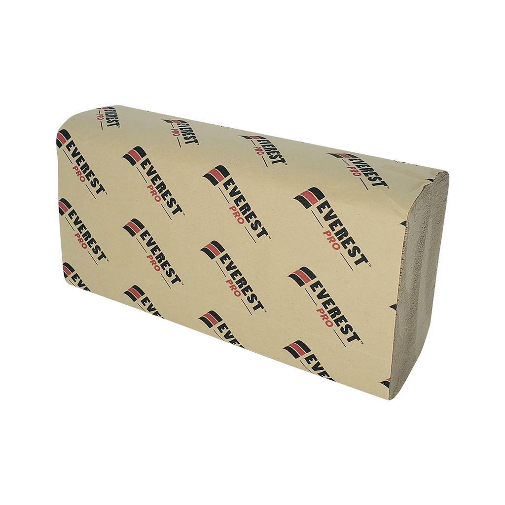 Everest Pro Essuie-mains pliés multiplis, bruns, 250 feuilles, caisse de 16