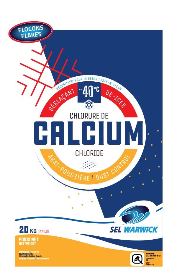 Sel Warwick Fondant à glace au chlorure de calcium, 20 kg