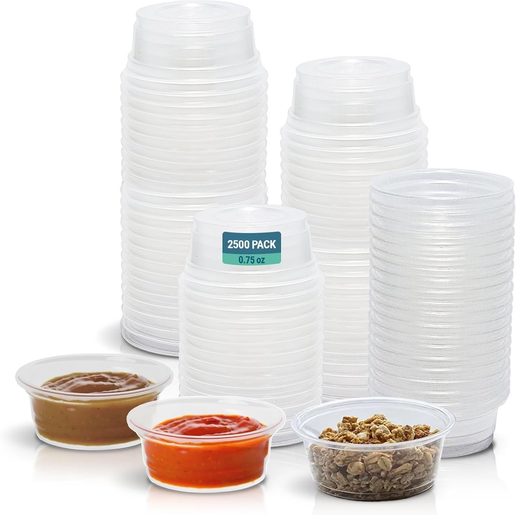 Touch Industries Contenants à portion individuelle, transparents, 22 mL (0,75 oz), caisse de 20