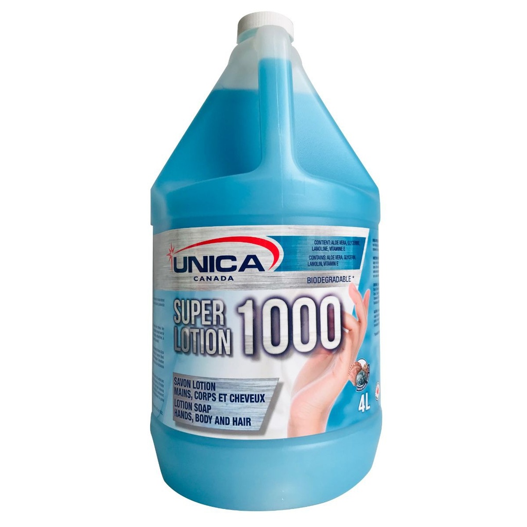 Unica 1000 Hand, Body and Hair Soap, Blue, 4 L
