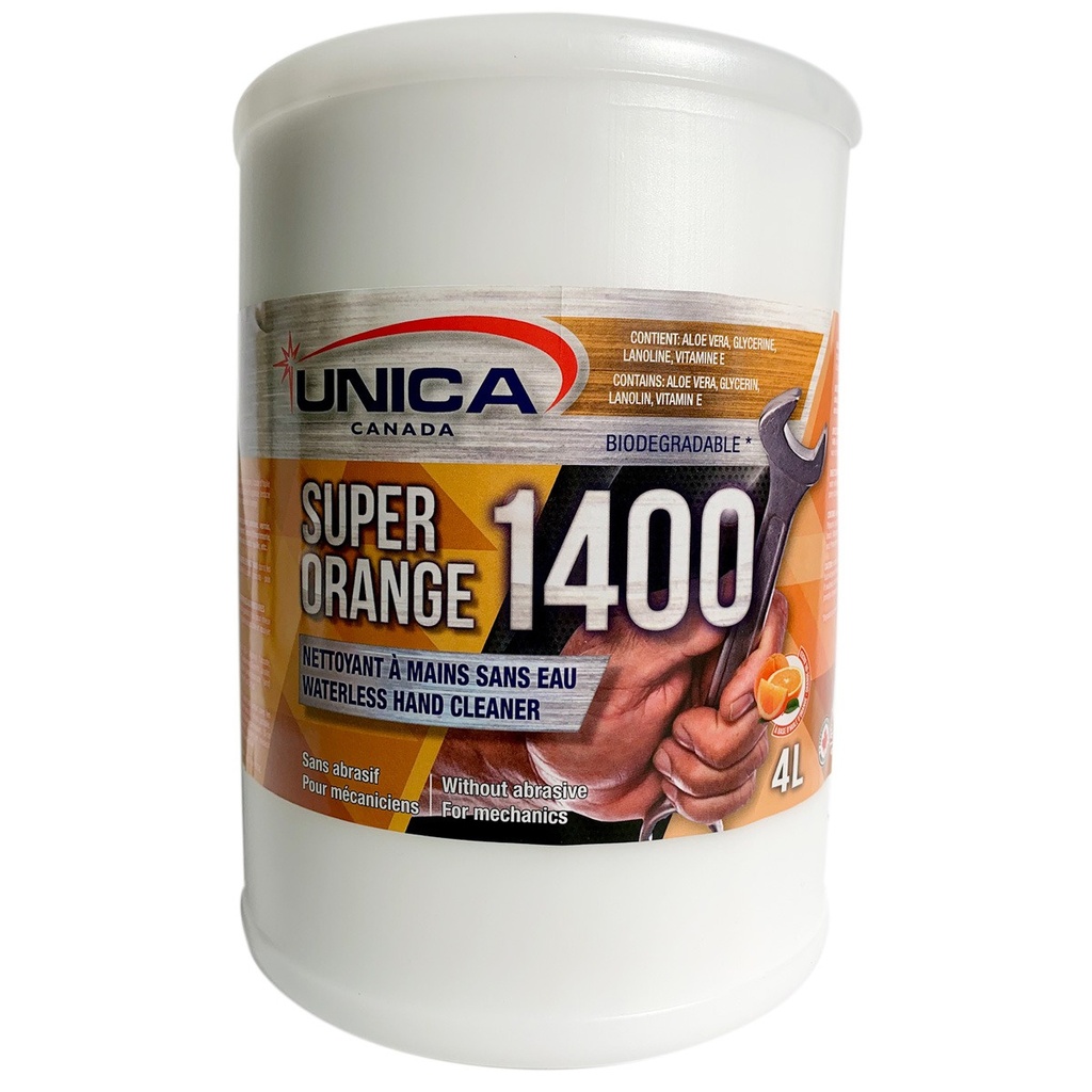 Unica Super Orange 1400 Industrial Hand Cleaner, 4 L