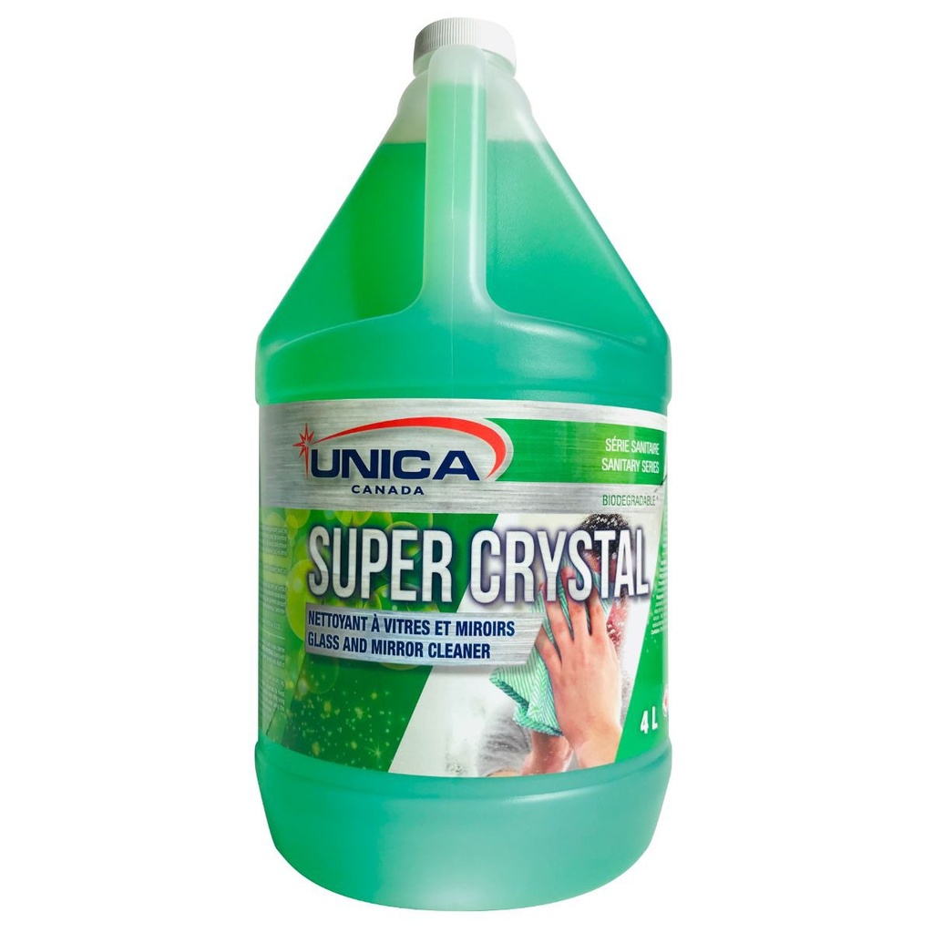 Unica Super Crystal Concentrated Glass and Mirror Cleaner, 4 L