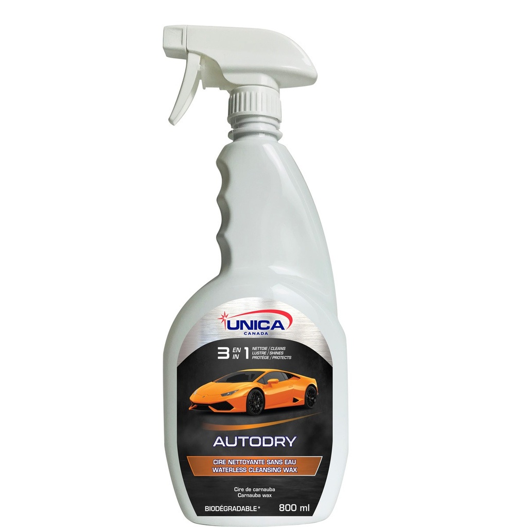 Unica Cire nettoyante sans eau pour véhicules Autodry, 800 mL