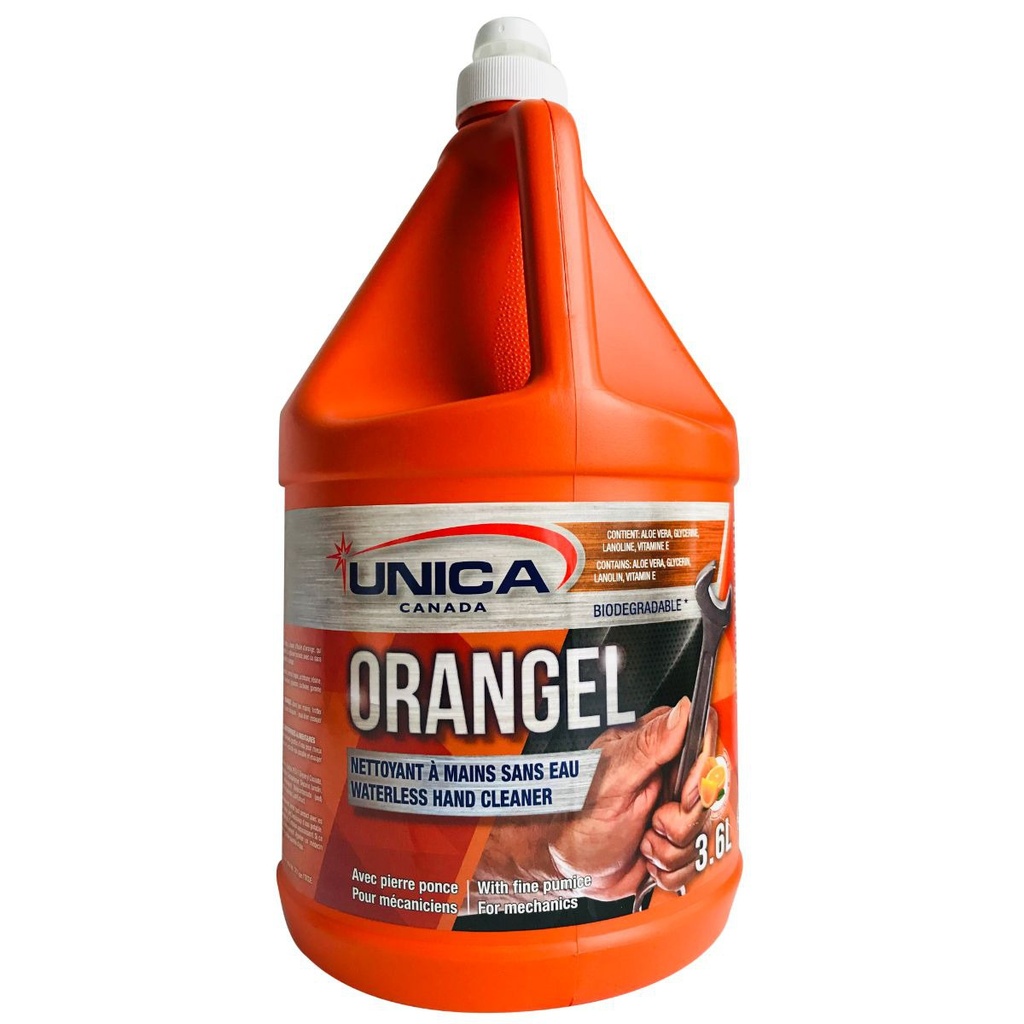 Unica Orangel Waterless Pumice Hand Cleaner with Pump, 3.6 L