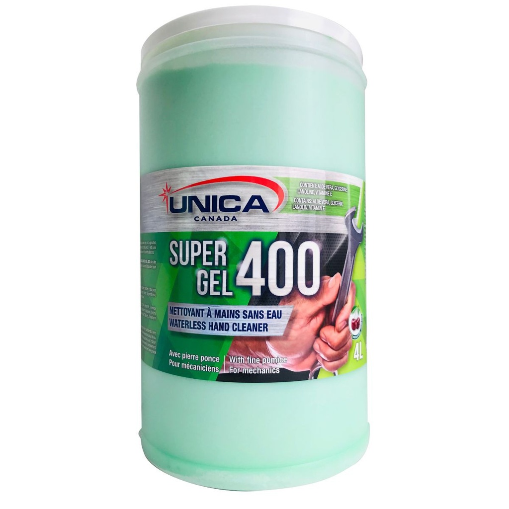 Unica Super Gel 400 Abrasive Pumice Hand Cleaner, Cherry, 4 L