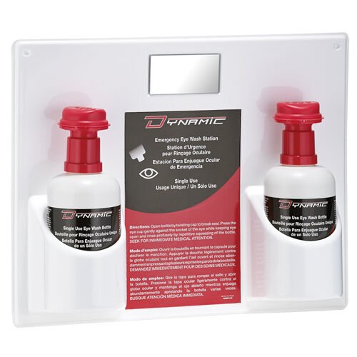 Wayne Safety Station murale de lavage oculaire avec 2 bouteilles pleines de 32 oz