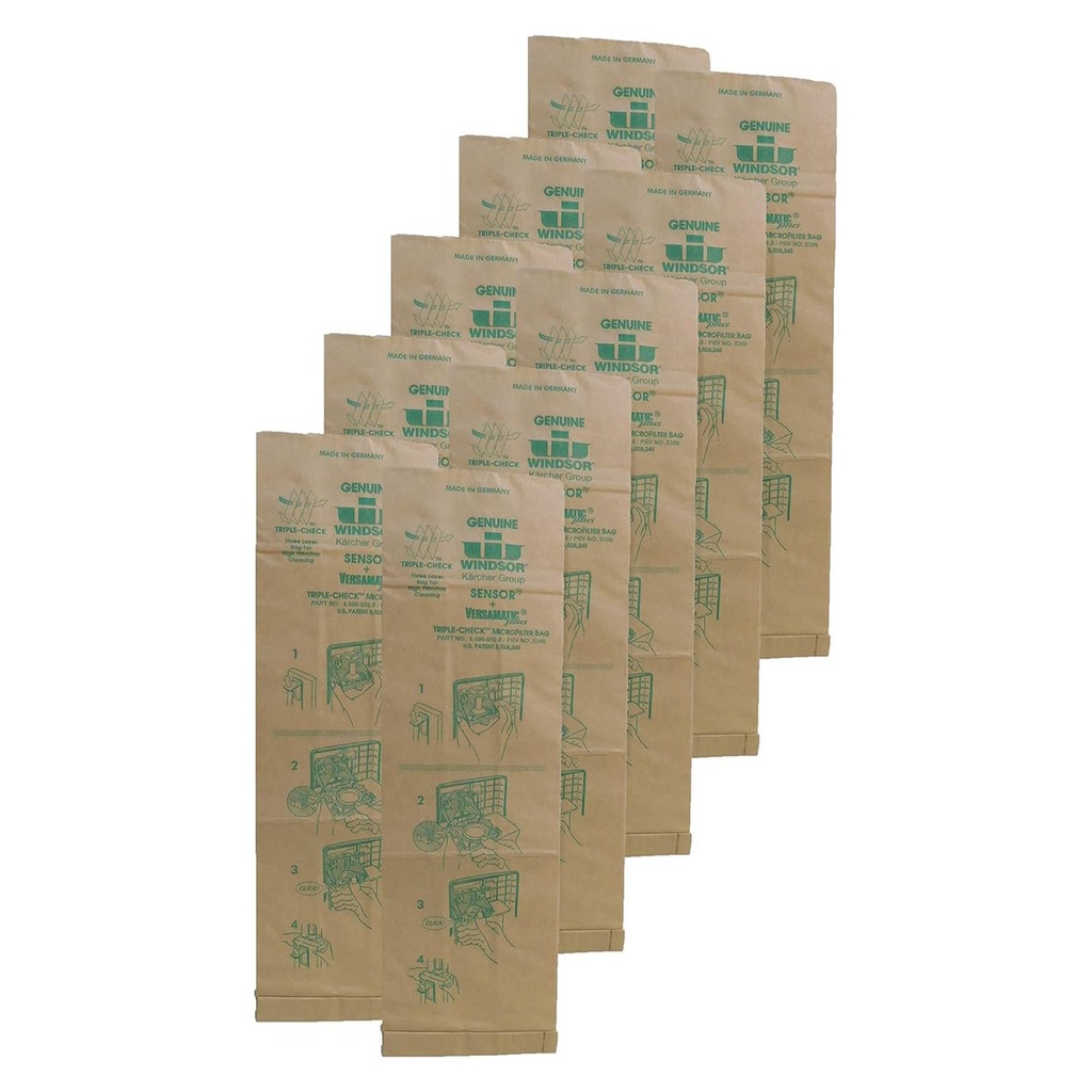 Windsor Sacs pour aspirateur Sensor Plus 5300, paquet de 10