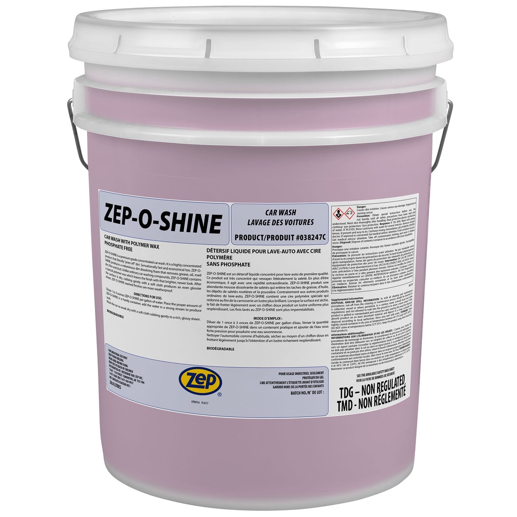 Zep-O-Shine Car Wash Waxing Detergent, 20 L