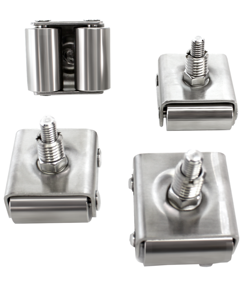 CMA Dishmachines Roulettes en acier inoxydable de 1-1/2 po, jeu de 4