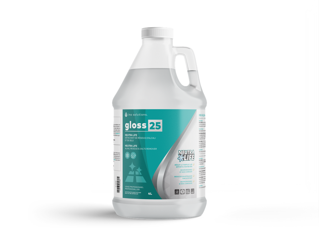 INO GLOSS 25 NeutraLife Détachant pour résidus d'alcali et de sels, 4 L