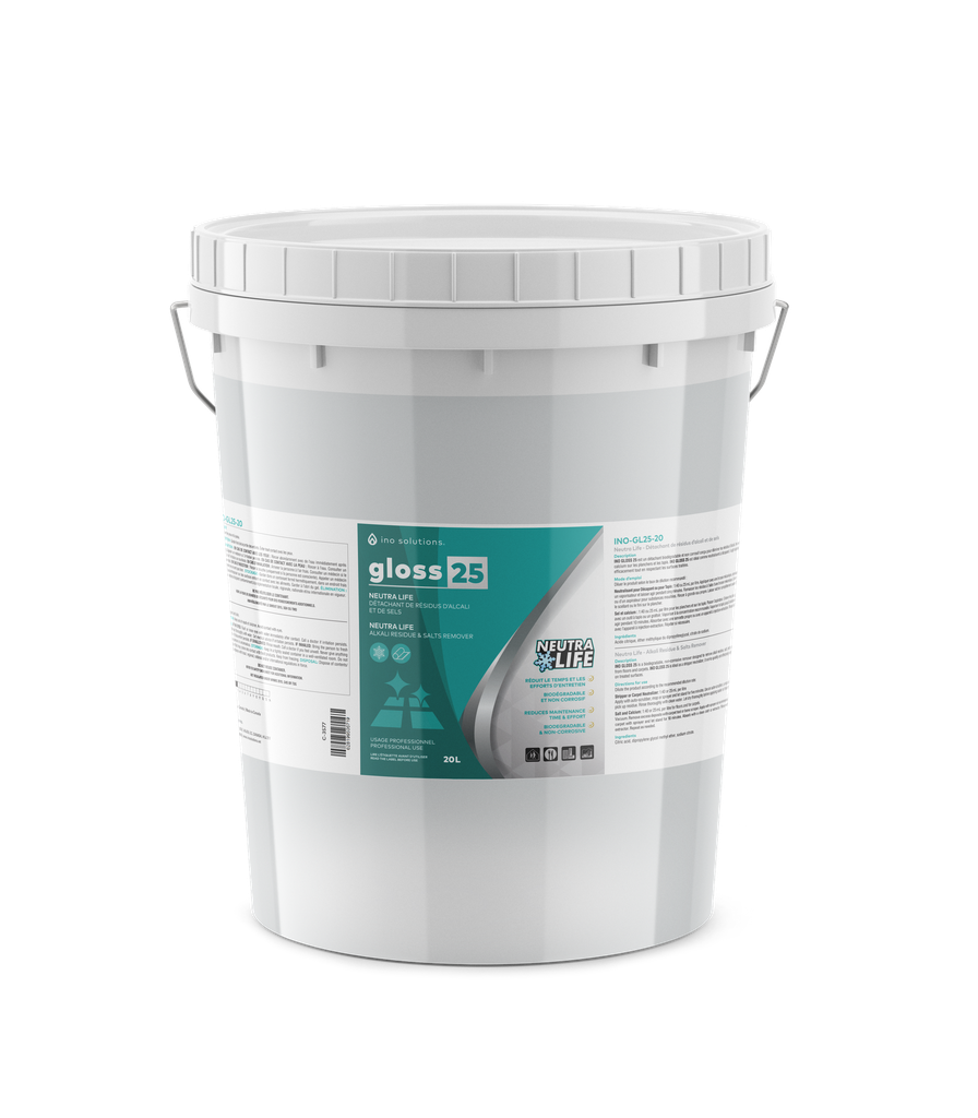 INO GLOSS 25 NeutraLife Alkali and Salt Residue Remover, 20 L