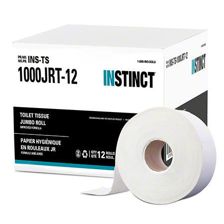 JRT 2-ply High-capacity Toilet Paper, 12 x 1000 feet