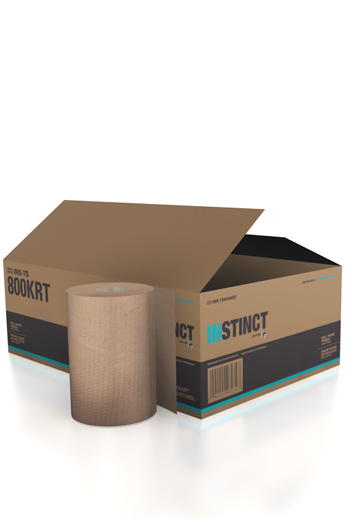 Roll Paper Towels, Kraft, 6 x 800 feet