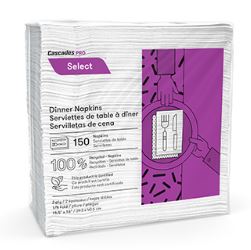 Serviettes à dîner à deux épaisseurs, pliure 1/8