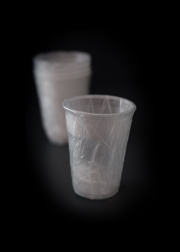 Individually wrapped plastic cups