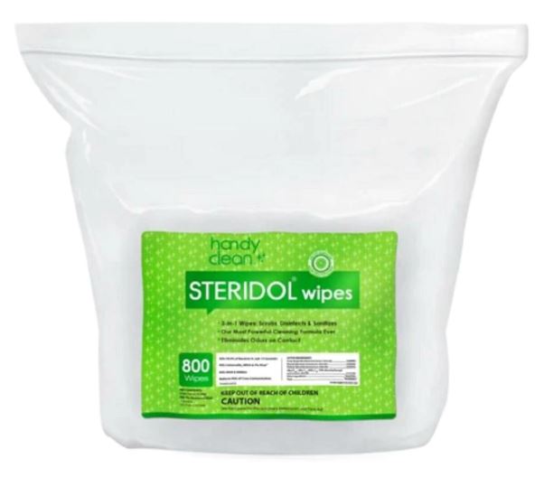 Steridol Disinfectant Hard Surfaces Wipes – case of 2 rolls of 800 (1600 count)