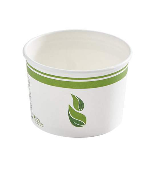 Bol en papier doublé de PLA compostable, 8oz, 20 X 50 unités