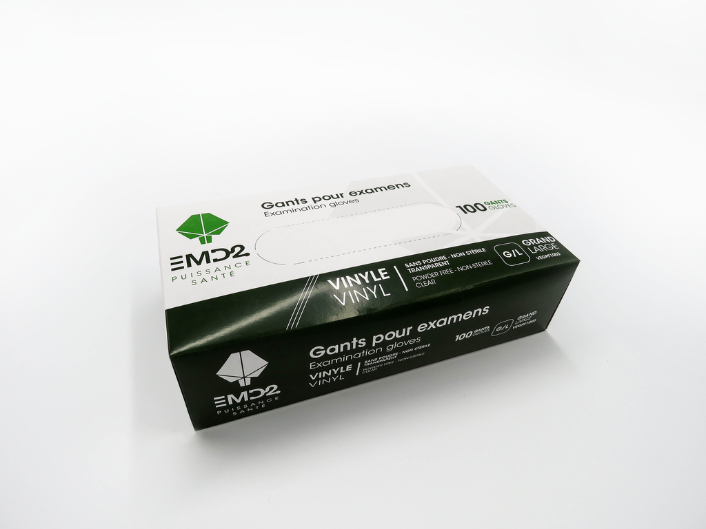 Examination Vinyl Gloves, Medical Grade (box of 100 units)