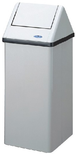 Poubelle métallique en epoxy, blanc, 80L (21 gal.)