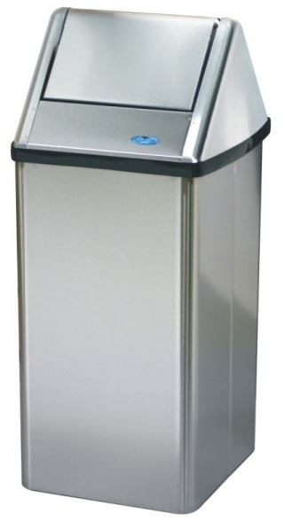 Poubelle métallique en acier inoxydable, 14 gal (61L)
