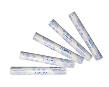 Regular Tampax, Tampons in vending tube, 500/case