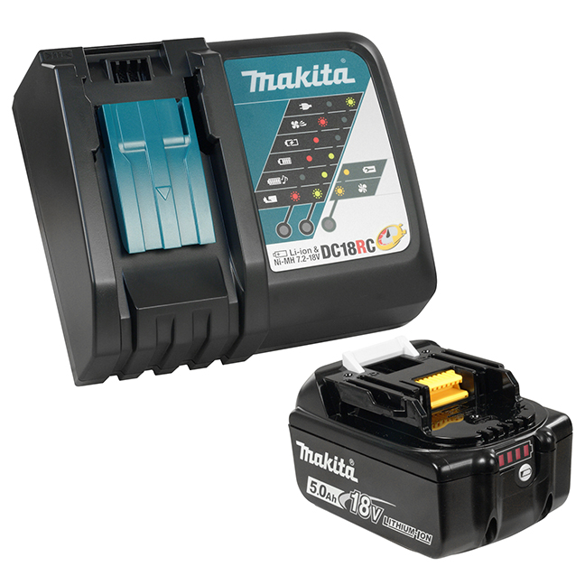 Ensemble chargeur et batterie 18 V (5,0 Ah) Makita