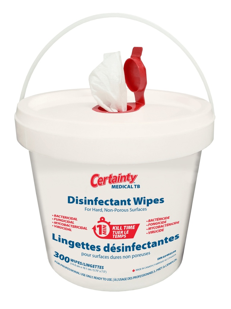 Lingettes désinfectantes Certainty Medical TB (1 Minute)