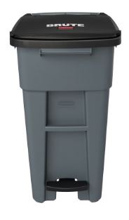BRUTE® 32 GAL STEP-ON ROLLOUT CONTAINER GRAY