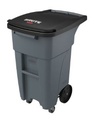 BRUTE® 32 GAL ROLLOUT CONTAINER WITH CASTERS GRIS