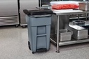 BRUTE® 32 GAL STEP-ON ROLLOUT CONTAINER WITH CASTERS GRAY