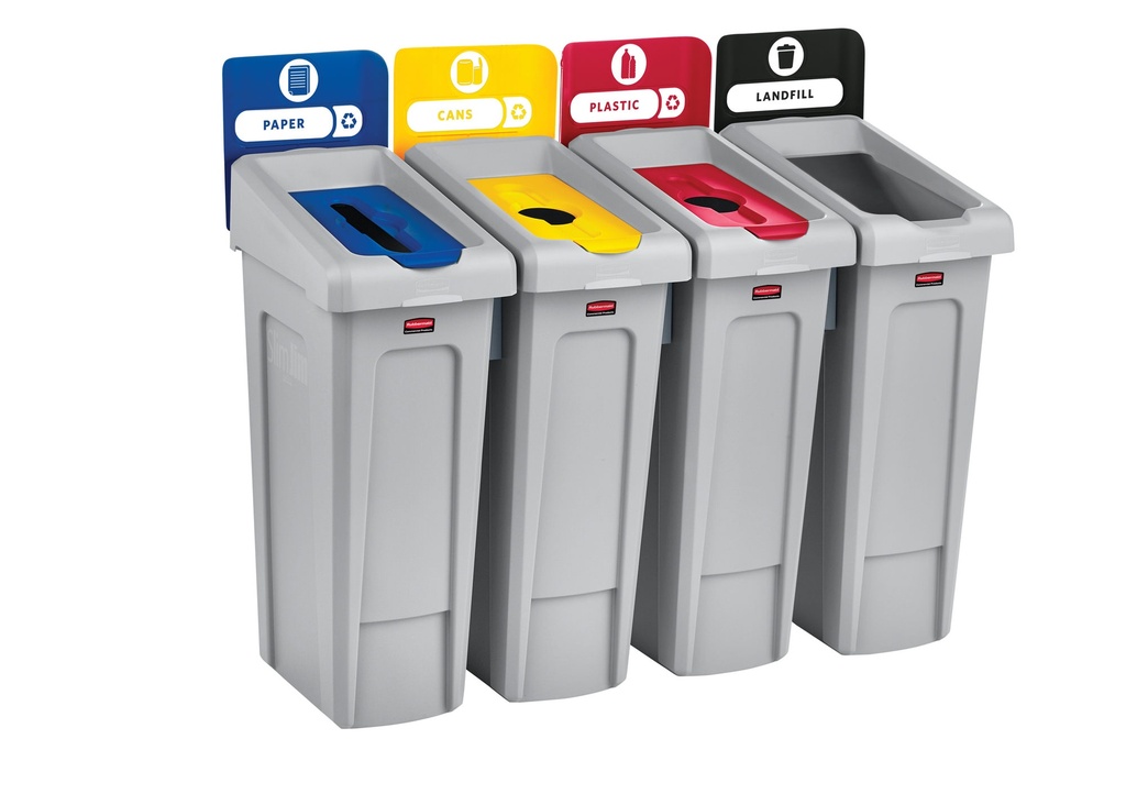 Slim Jim recycling station 4 stream landfill/paper/plastic/cans
