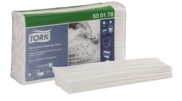 Chiffons en Papier et Simili Tissu Tork Industriels Pliés de Nettoyage, 5 x 100 feuilles