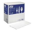 Grandes serviettes de table Tork Premium LinStyle, blanches, pli 1/8, 6 x 60 serviettes