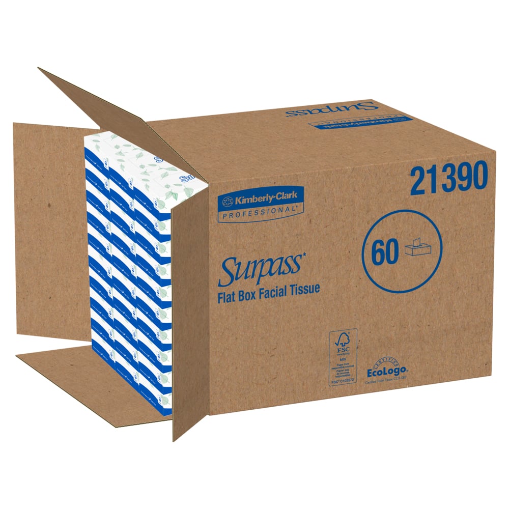 Surpass® Facial Tissue (21390), 60 x 125 sheets