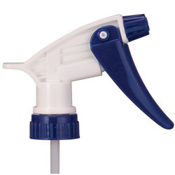 Trigger sprayer, blue and white