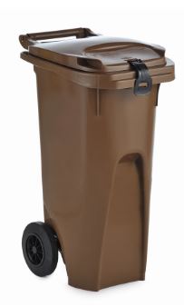Bac de recyclage sur roues brun