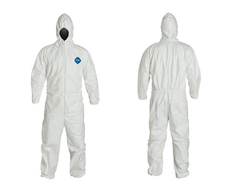 TYVEK Hooded coverall with elastic wrist and ankle large