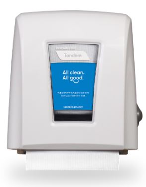 Small footprint roll towel dispenser