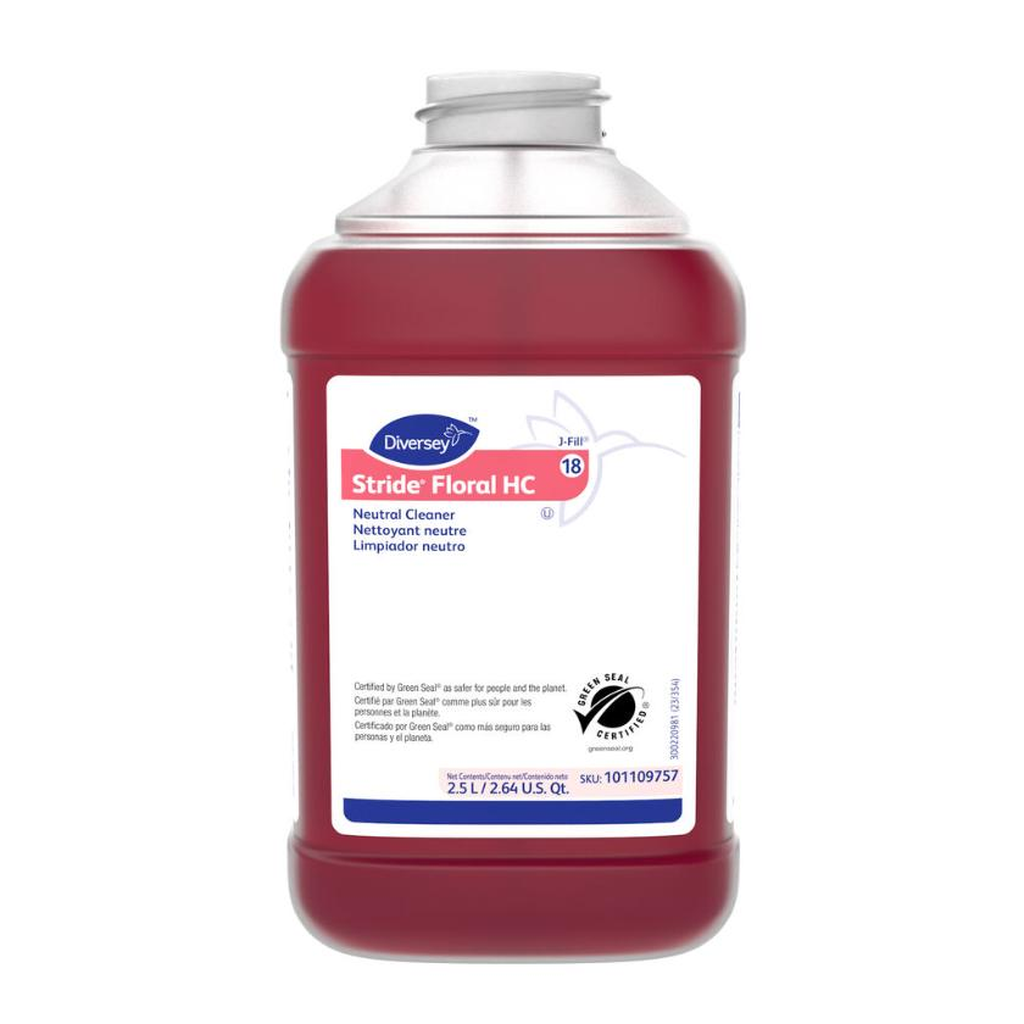 Stride® Floral HC 18 High-Concentrate Neutral Cleaner – 2.5 L, J-Fill® / QuattroSelect®