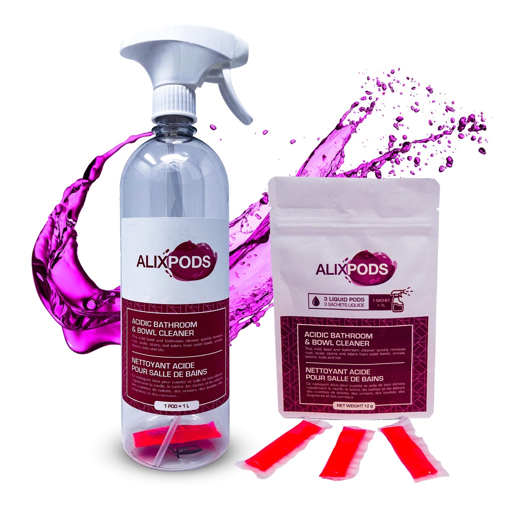 AlixPods Paquet Kit Démarrage Pour Nettoyant Acide Pour Salle De Bains Et Toilettes