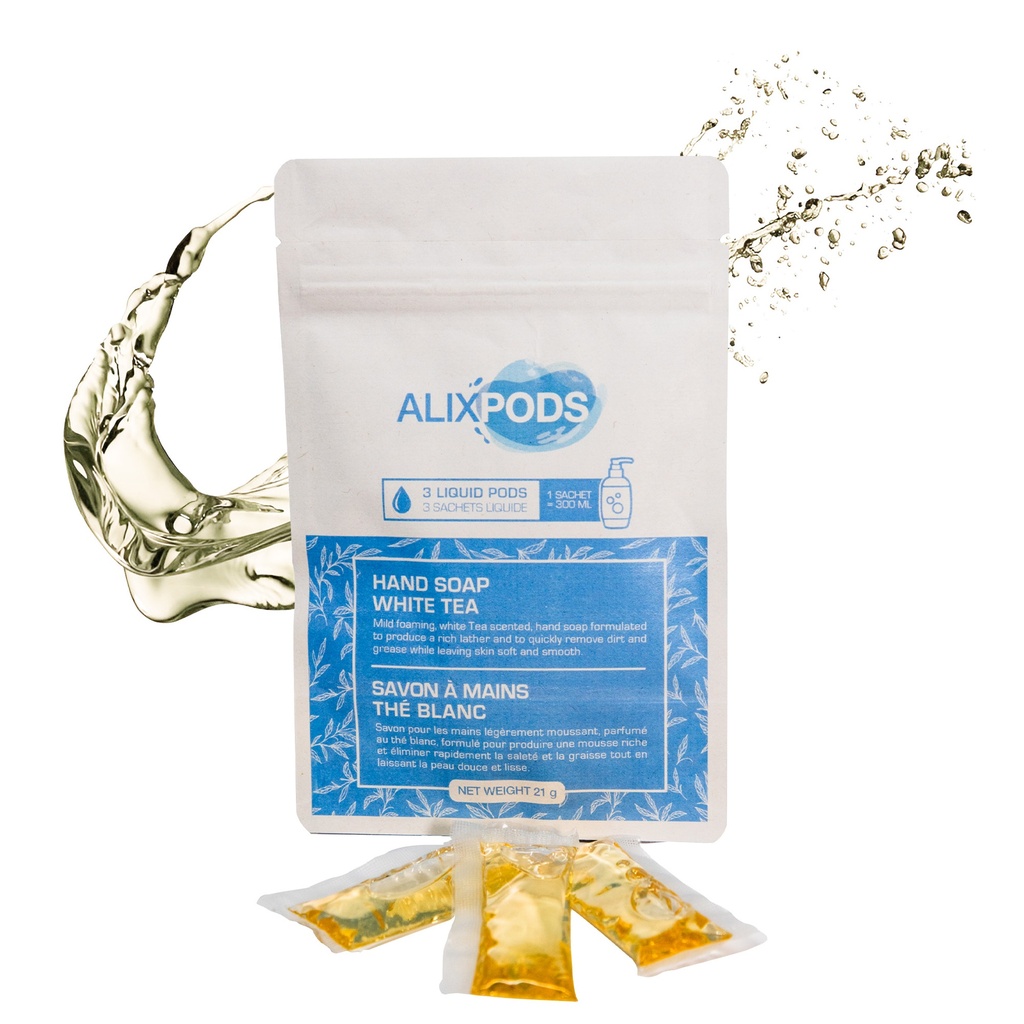 Savon à Mains Thé Blanc AlixPods - 3 Capsules (Pour Amazon Seulement)