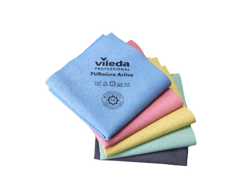 PURMICRO ACTIVE coated microfibre cleaning cloth 38x35 cm 5/pk Gray