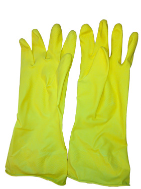 YELFLOCK (INS-GL-YELFLOCK) Gants INSTINCT latex jaunes doublés coton