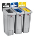Slim Jim recycling station 3 stream landfill/paper/bottlescans