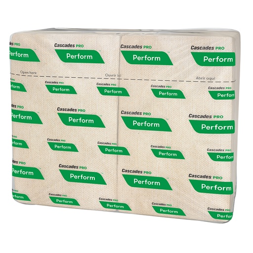 Cascades Pro Pro Perform Tandem Interfolded Napkins, Brown, 1-Ply, 4.25 x 6.5 in, 16 Packs x 376 Sheets, Case of 16