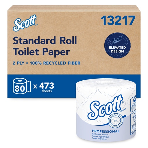 Scott Essential Standard Roll Bathroom Tissue, 2-Ply, 473 Sheets, Case of 80