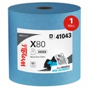 WypAll X80 Heavy Duty Wipers, Blue, 12.5 x 13.4 in, 475 Sheets, Jumbo Roll