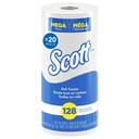 Scott Kitchen Roll Paper Towels, 1-Ply, White, 128 ft, Case of 20 Rolls