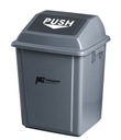 M2 Professional Square Waste Bin with Lid, Grey, 25 L