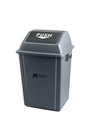 M2 Professional Square Waste Bin with Lid, Grey, 40 L